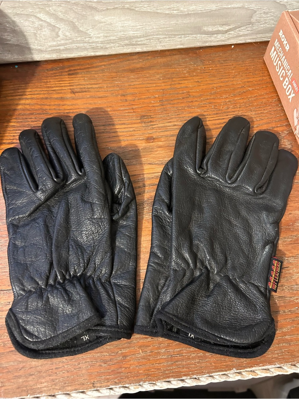 Black Leather Gloves for Men size XL